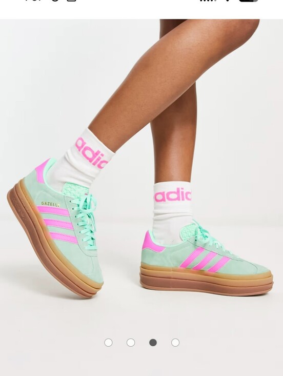 adidas Shoes - adidas Originals Gazelle Bold platform sneakers pulse mint screaming pink